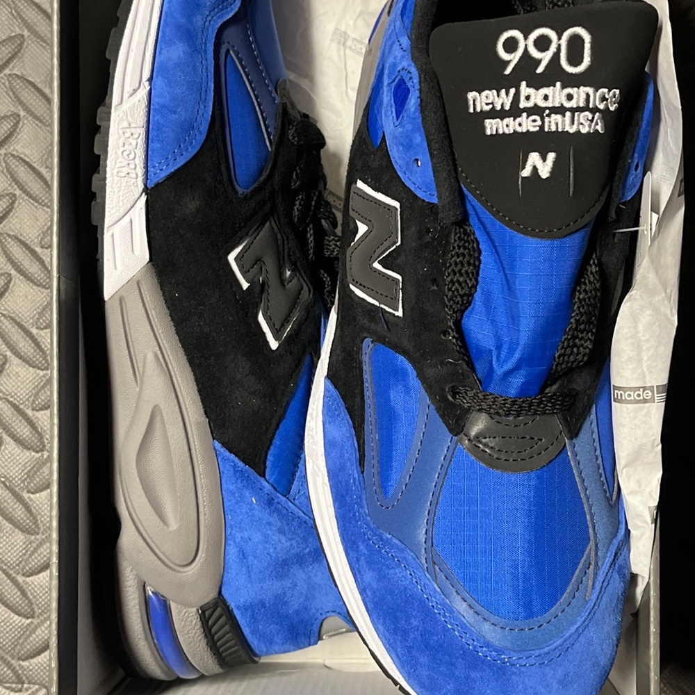New Balance 990v2 Made In USA Blue Black M990PL2 Sneakers Men's Size 11.… - Picture 5 of 8